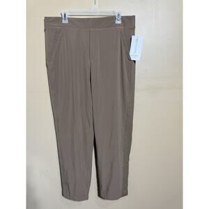 ATHLETA Brooklyn Lined Pants Womens 14 Beige/ Tan Pull On Ankle Athleisure NEW